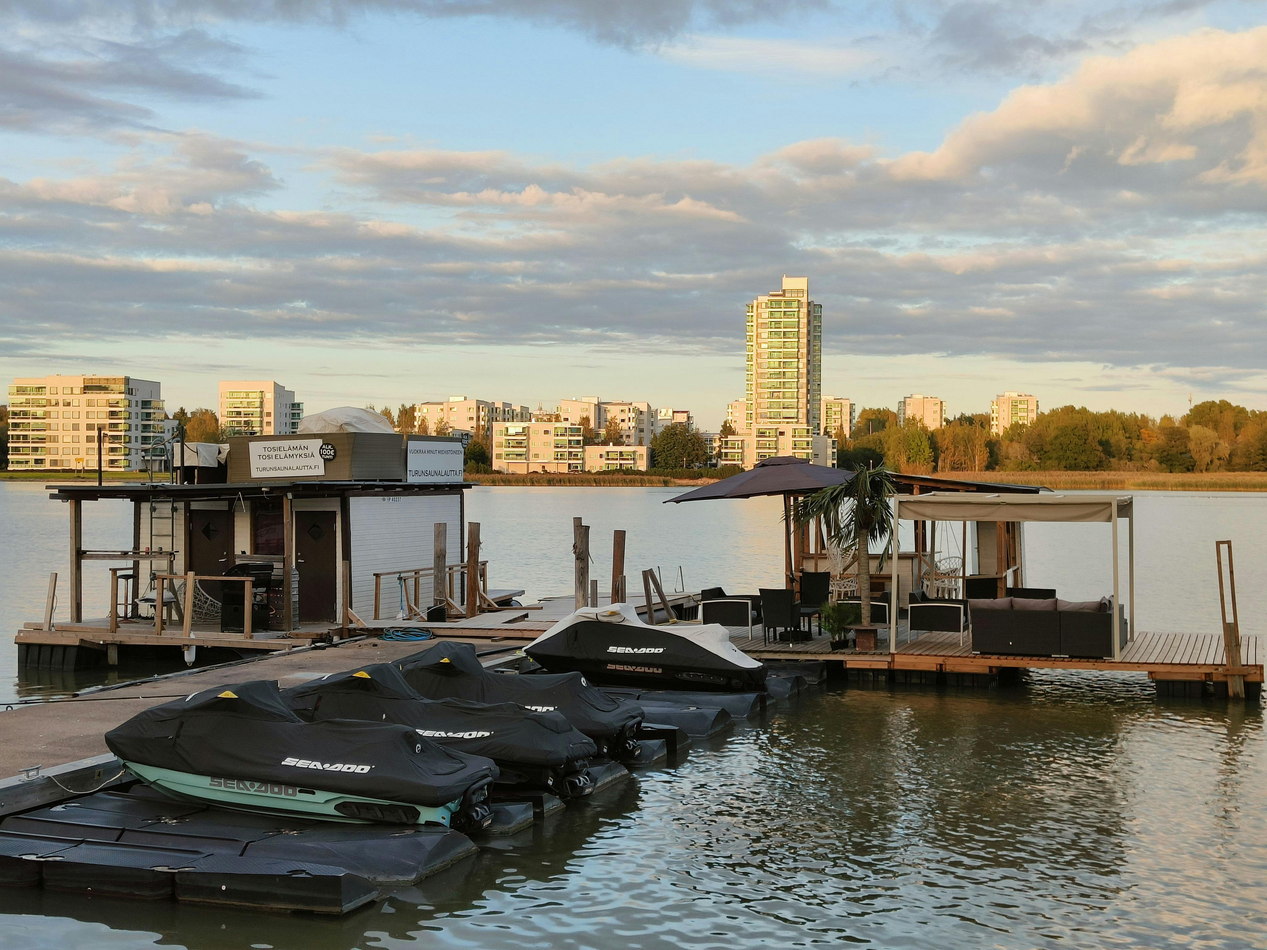Aura river adventure cruise with sauna ferry.