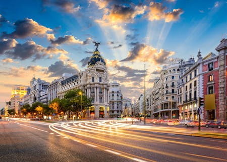 Näkymässä Calle Gran Via katu