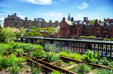 High Line puistosta näkymä