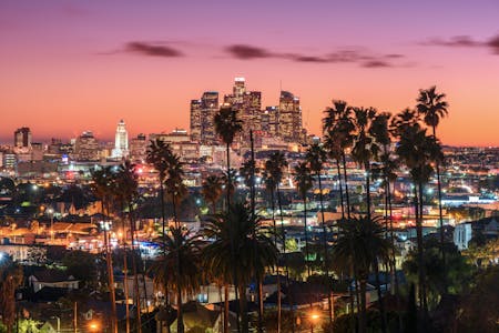Los Angeles auringonlaskunaikaan