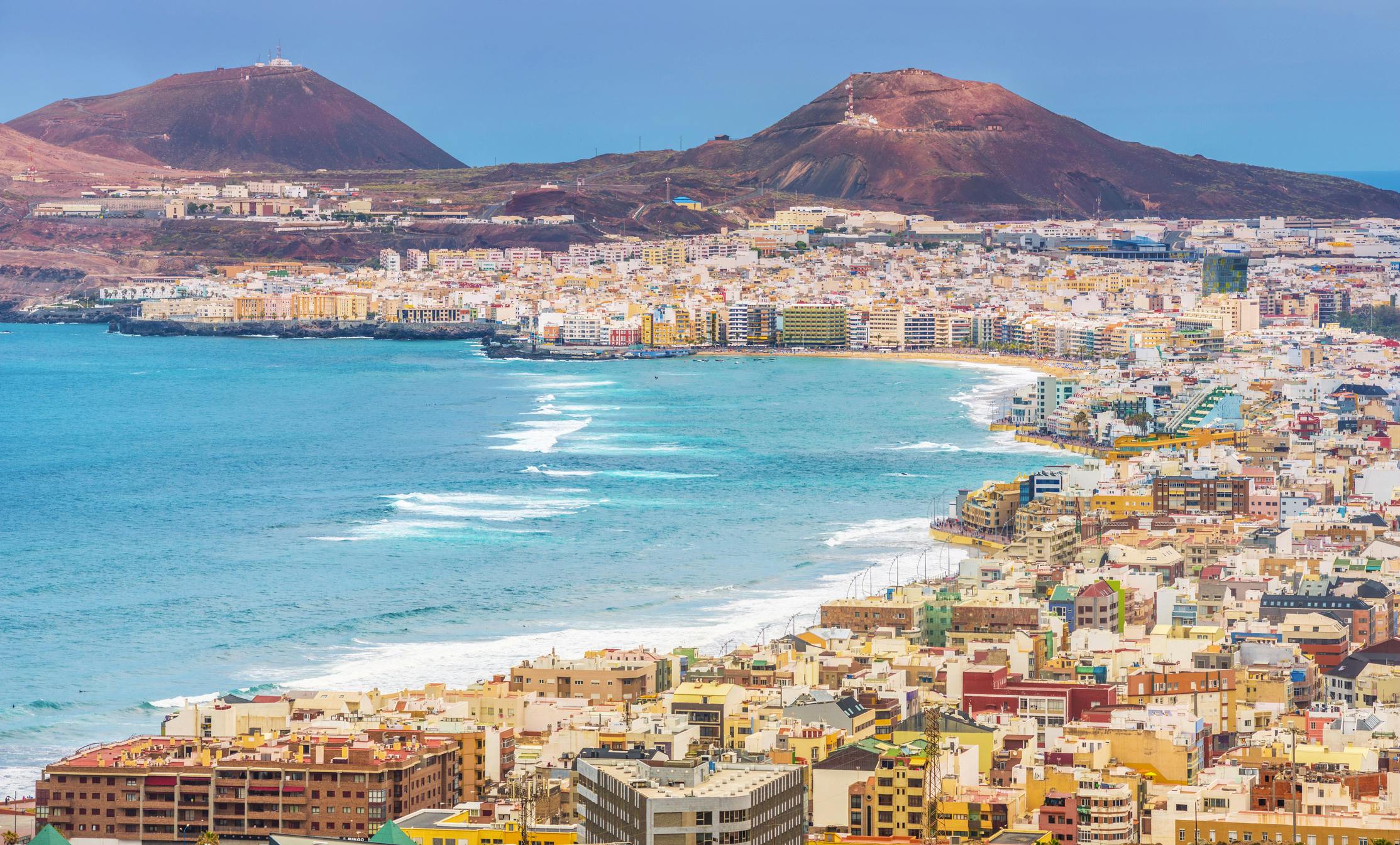 Las Palmas de Gran Canaria kaupunki ja rantanäkymää