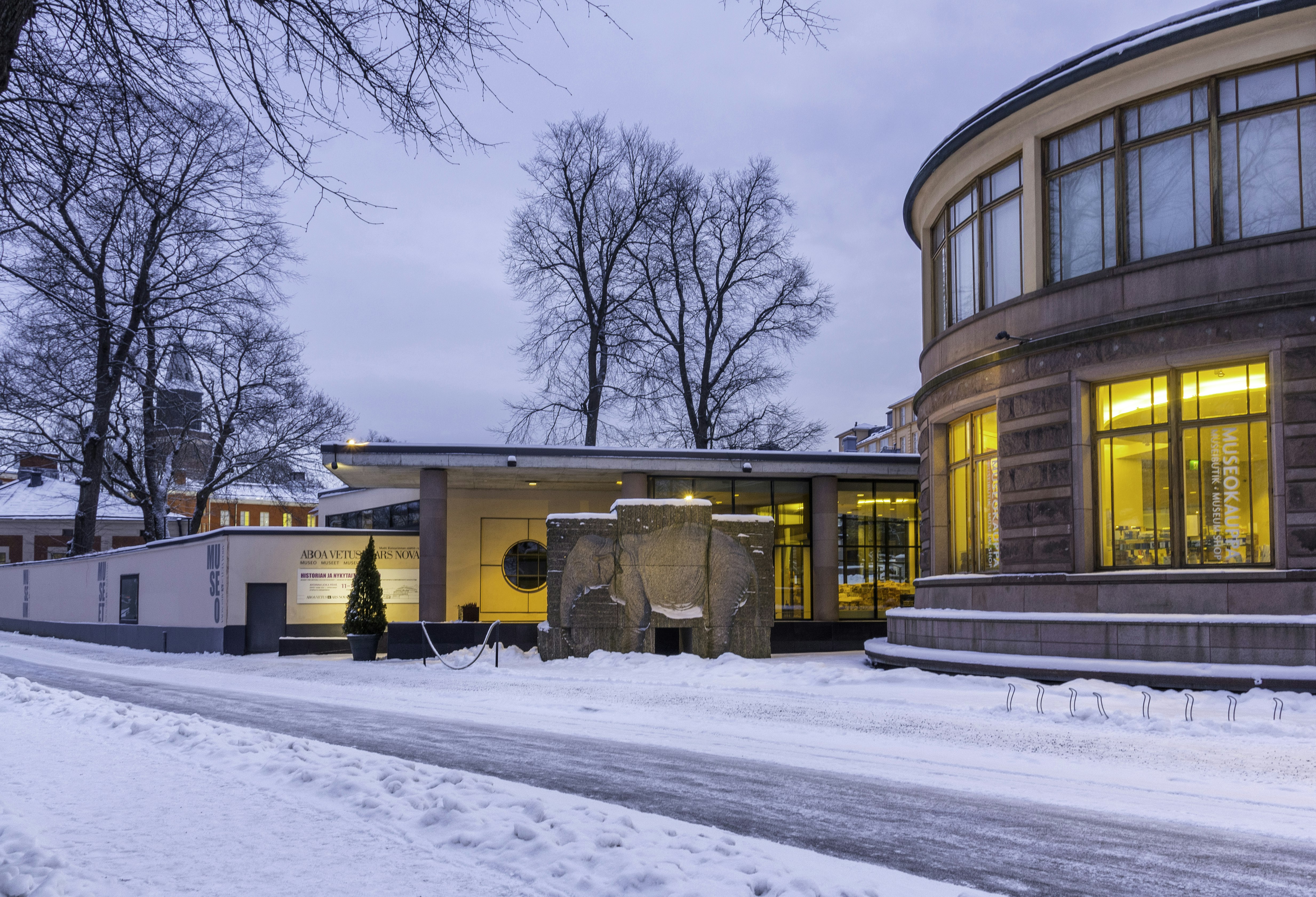 Aboa Vetus Ars Nova museum in winter time.