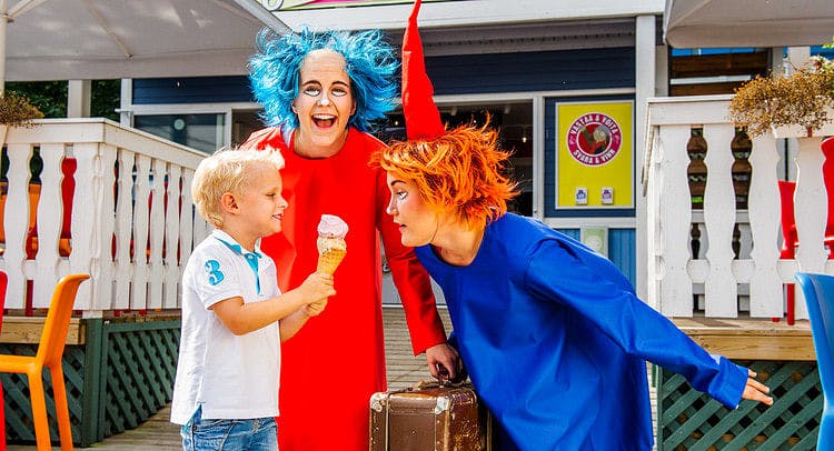 Tiuhti and Viuhti at Moominworld